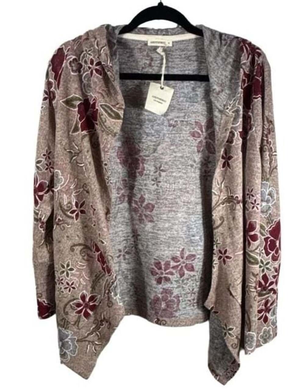NWT Andthewhy Los Angeles Floral Open Cardigan Hoodie Size M